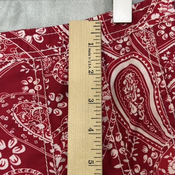 Tommy Hilfiger Skirt Womens 6 Red Paisley Boho A-Line Cotton Side Zip Summer - Picture 7 of 8